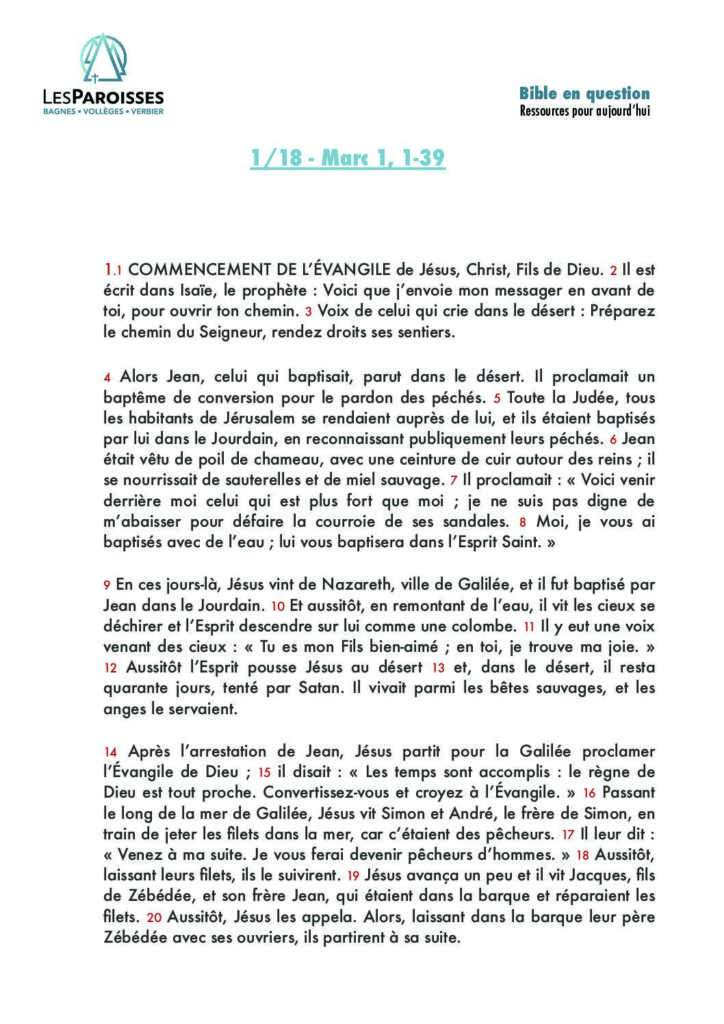 Marc 1,1 à 1,19