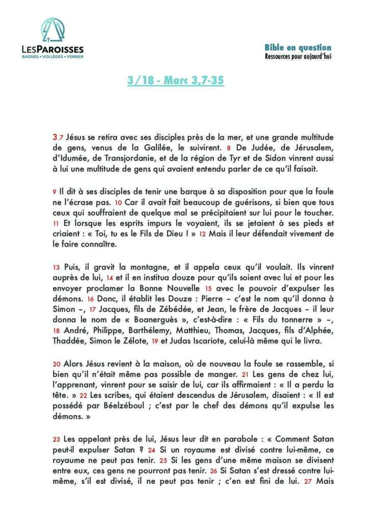 Marc 3,7 à 3,35